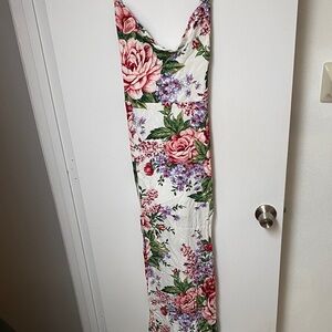 Forever 21 floral fitted maxi dress size Large NWT